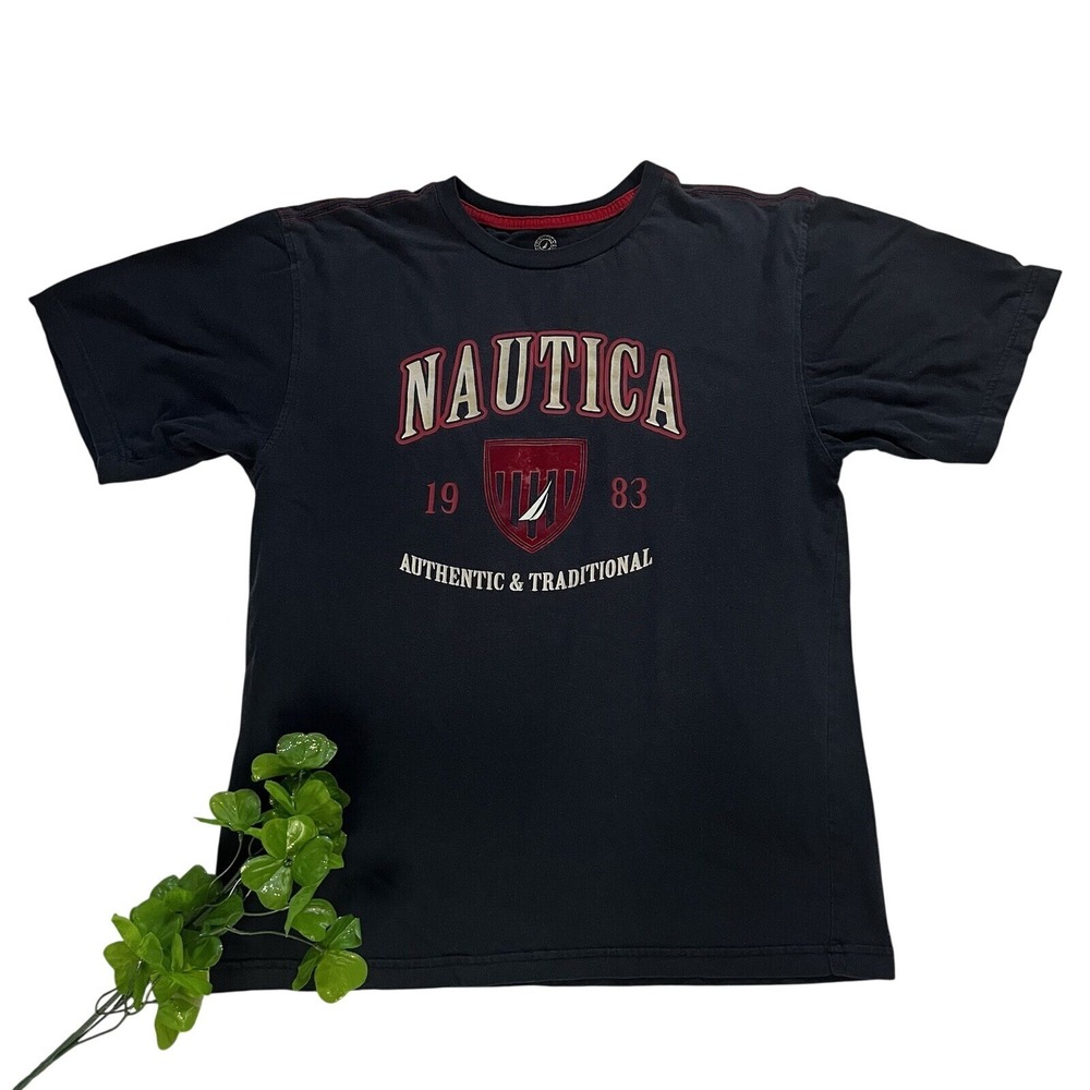Náutica Women t shirt juniors Size XL (18/20) Gray Print short sleeve crew neck - Picture 2 of 6